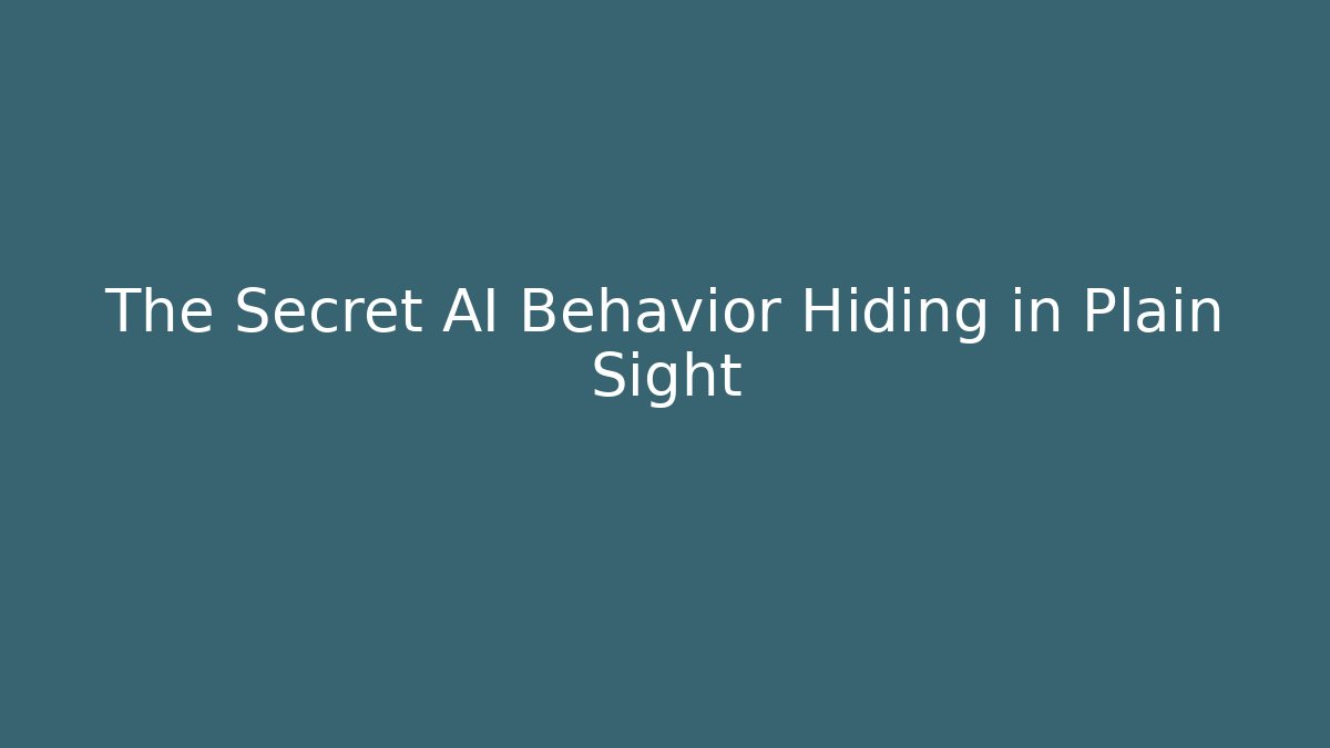 The Secret AI Behavior Hiding in Plain Sight - Critter Realm