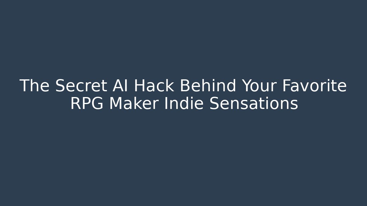 The Secret AI Hack Behind Your Favorite RPG Maker Indie Sensations