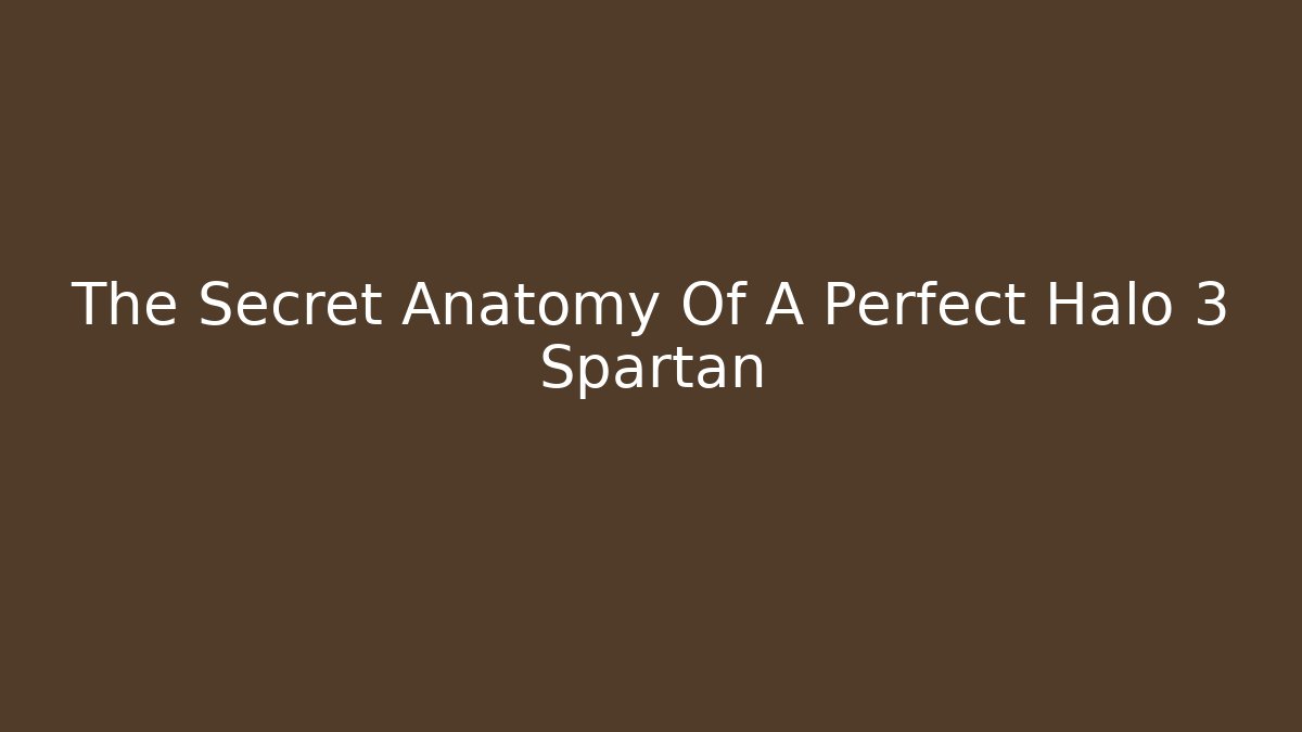 The Secret Anatomy Of A Perfect Halo 3 Spartan