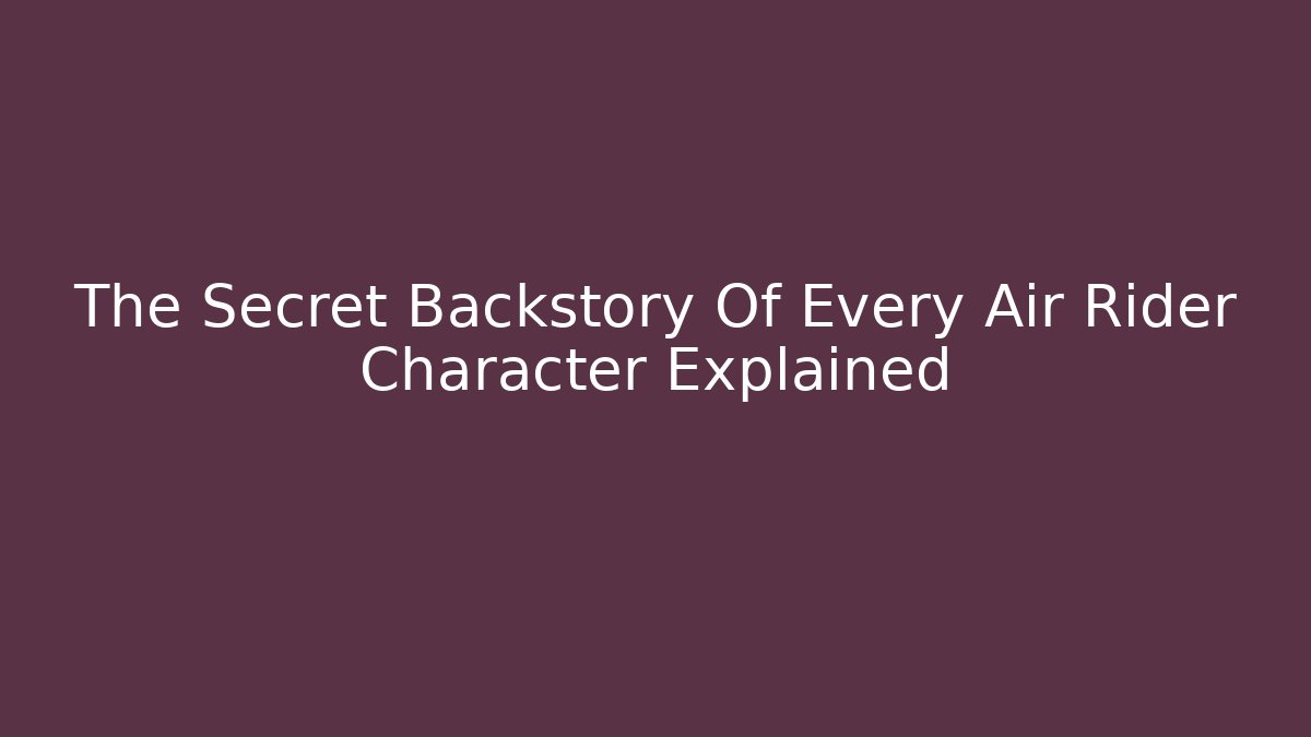 The Secret Backstory Of Every Air Rider Character Explained