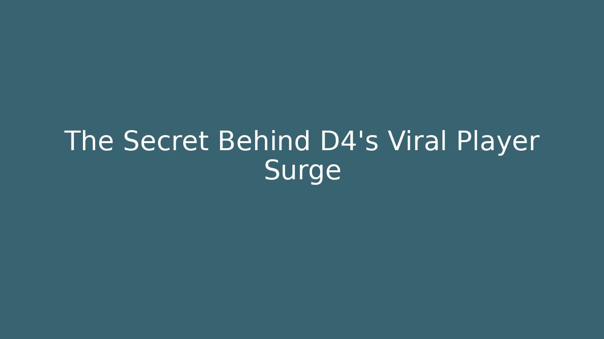 The Secret Behind D4’s Viral Player Surge