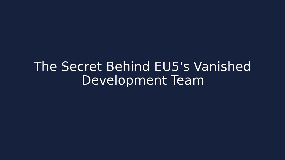 The Secret Behind EU5's Vanished Development Team