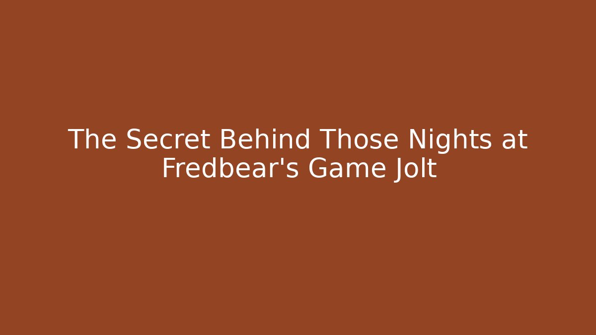 The Secret Behind Those Nights at Fredbear’s Game Jolt - Critter Realm