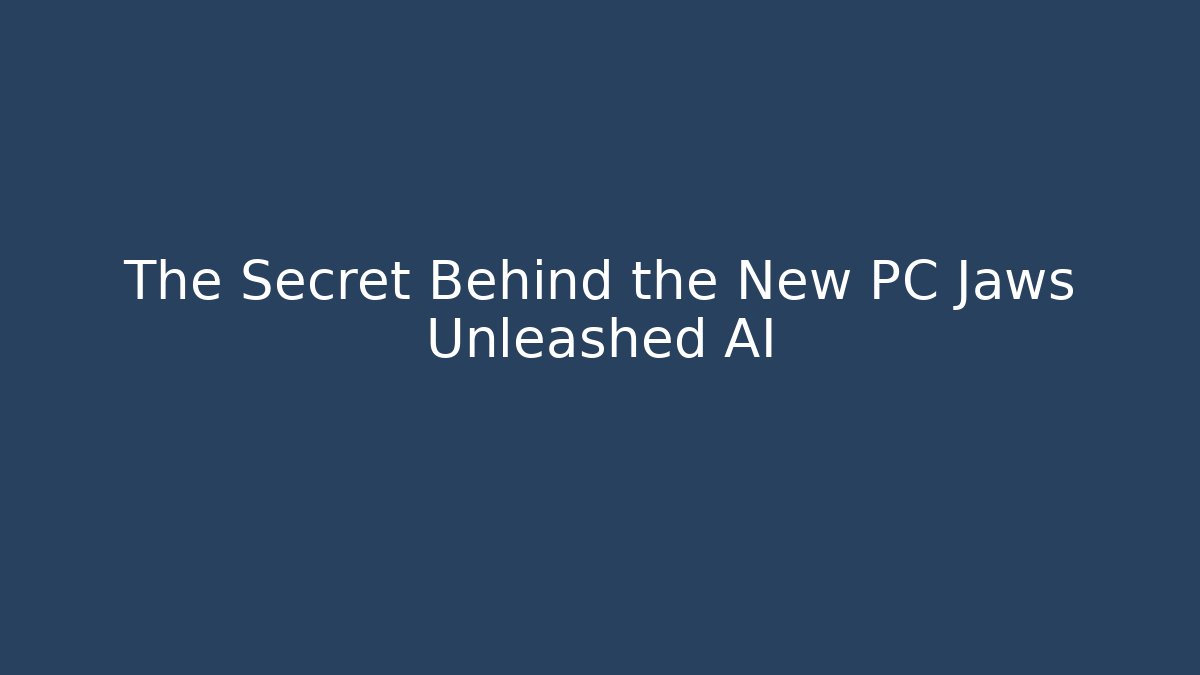 The Secret Behind the New PC Jaws Unleashed AI
