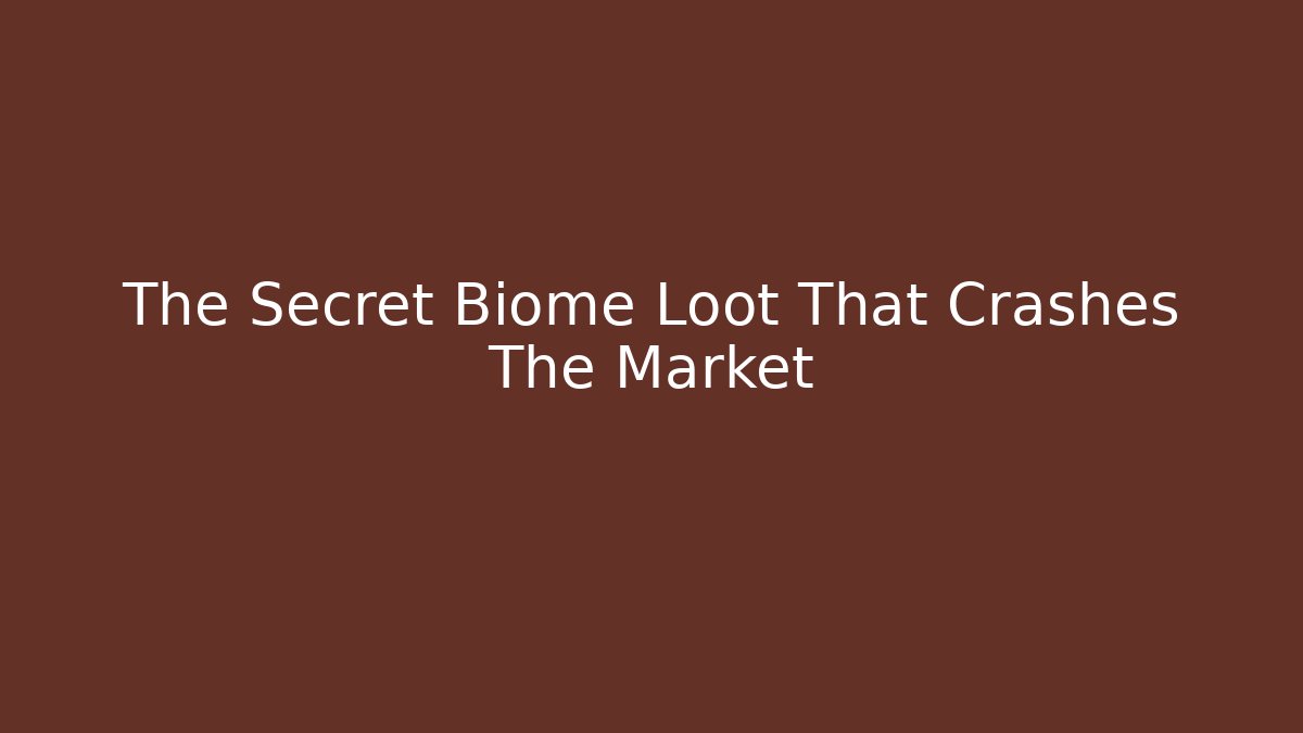 The Secret Biome Loot That Crashes The Market