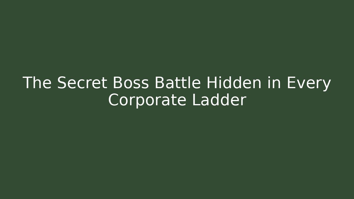 The Secret Boss Battle Hidden in Every Corporate Ladder