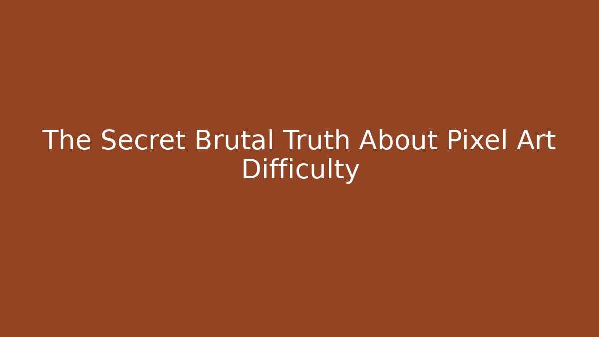 The Secret Brutal Truth About Pixel Art Difficulty - Critter Realm