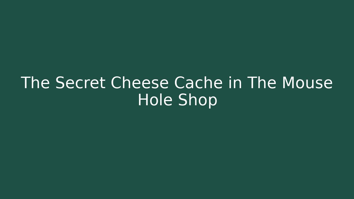 The Secret Cheese Cache in The Mouse Hole Shop