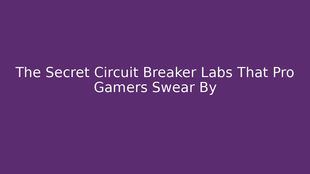 The Secret Circuit Breaker Labs That Pro Gamers Swear By