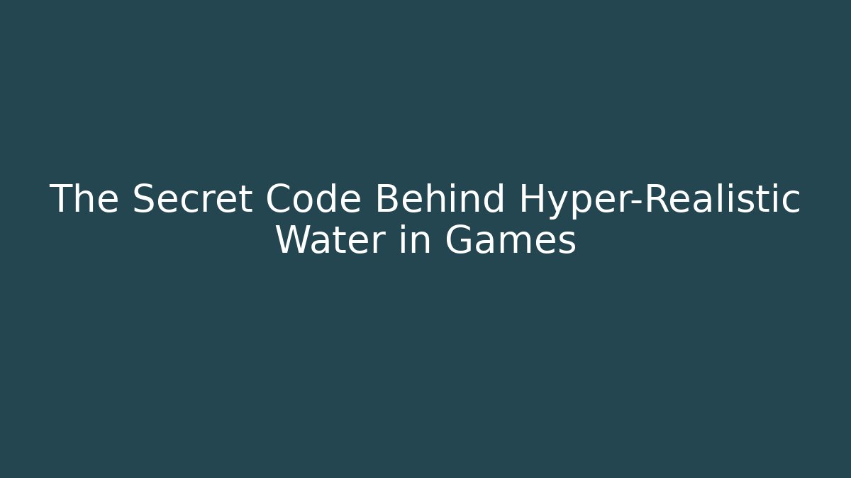 The Secret Code Behind Hyper-Realistic Water in Games