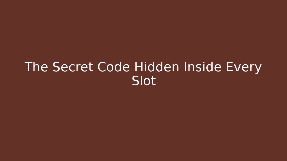 The Secret Code Hidden Inside Every Slot