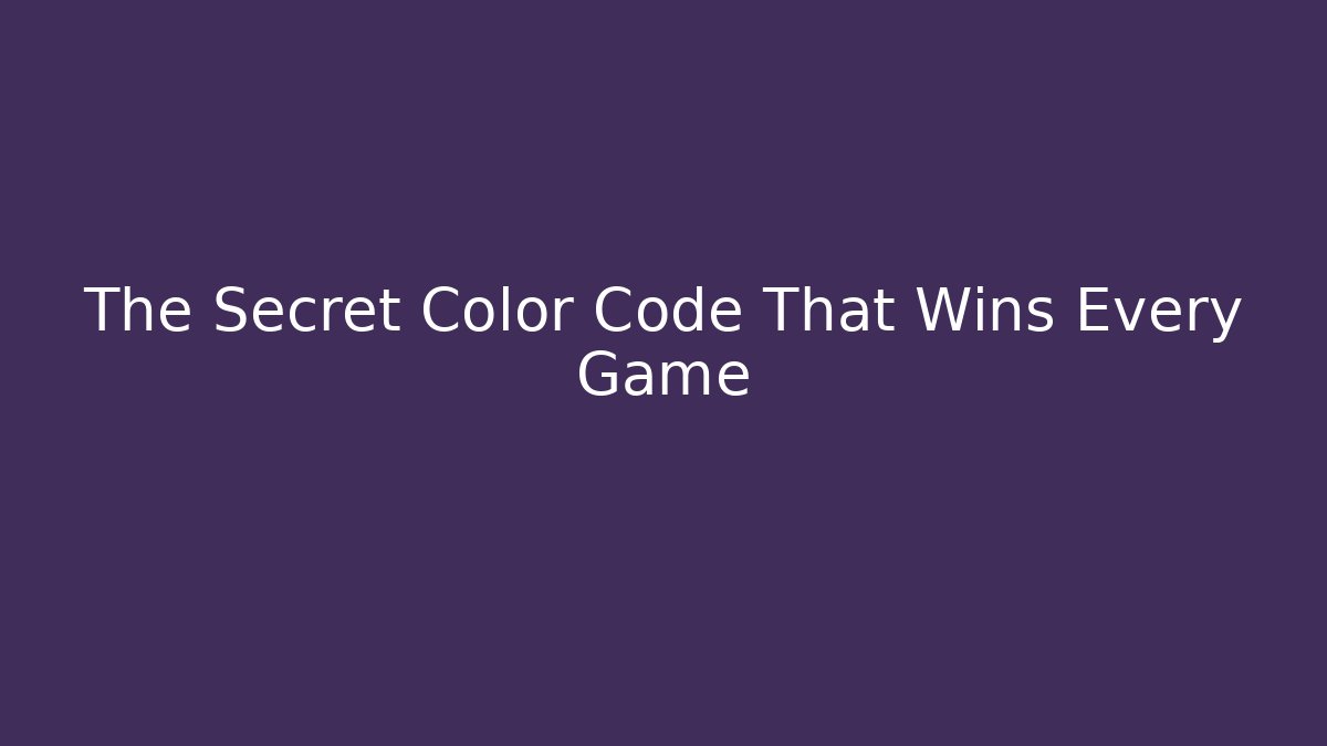 The Secret Color Code That Wins Every Game - Critter Realm