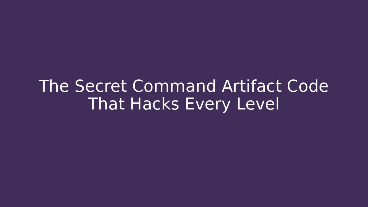 The Secret Command Artifact Code That Hacks Every Level - Critter Realm