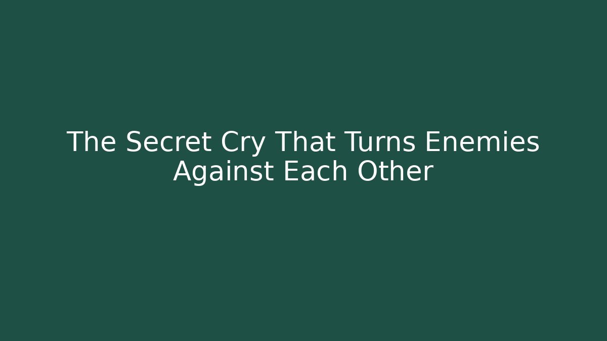 The Secret Cry That Turns Enemies Against Each Other - Critter Realm