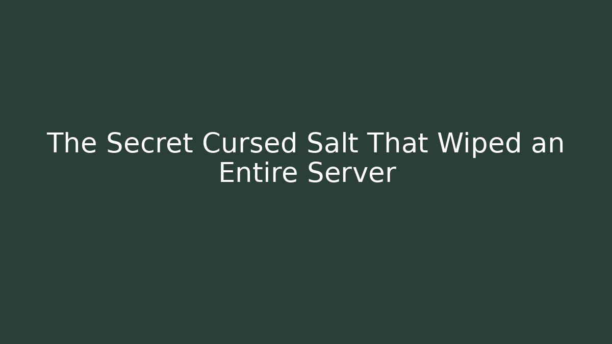 The Secret Cursed Salt That Wiped an Entire Server