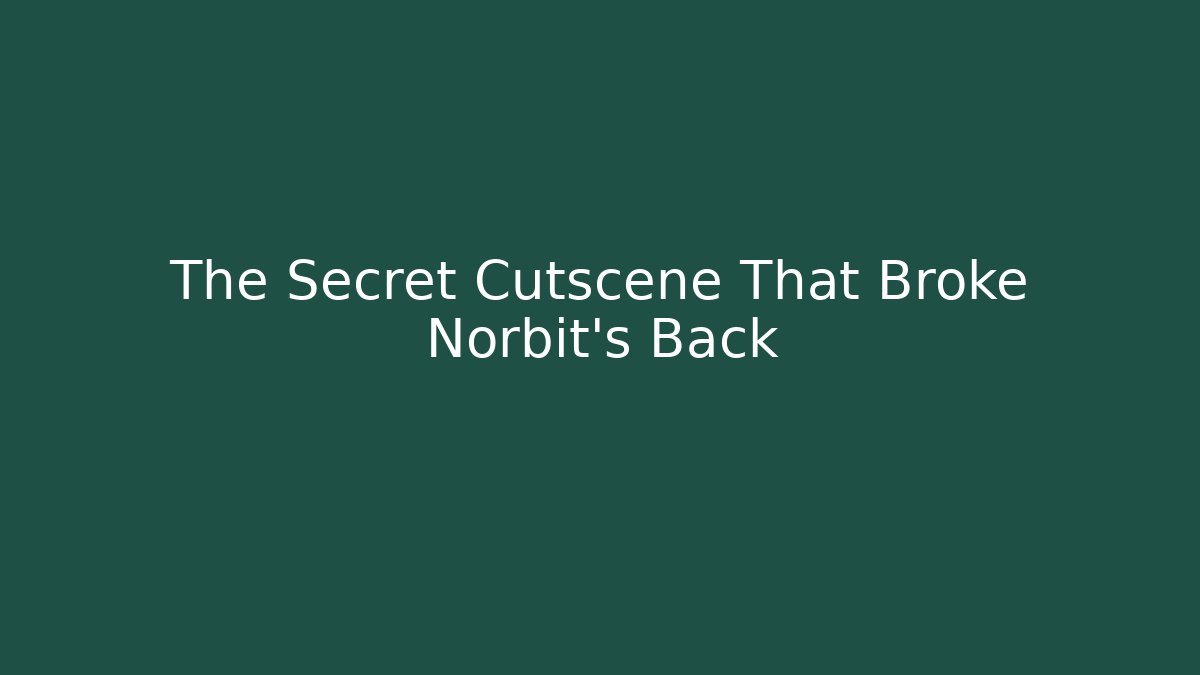 The Secret Cutscene That Broke Norbit's Back - Critter Realm