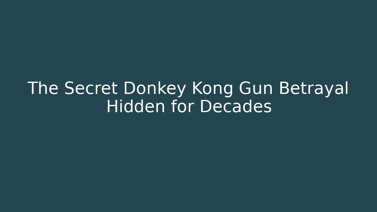 The Secret Donkey Kong Gun Betrayal Hidden for Decades