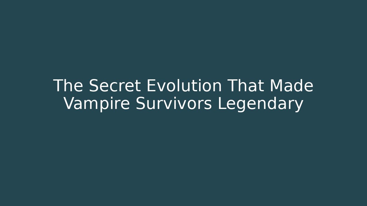 The Secret Evolution That Made Vampire Survivors Legendary