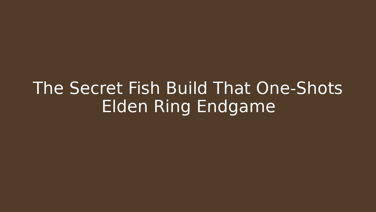 The Secret Fish Build That One-Shots Elden Ring Endgame