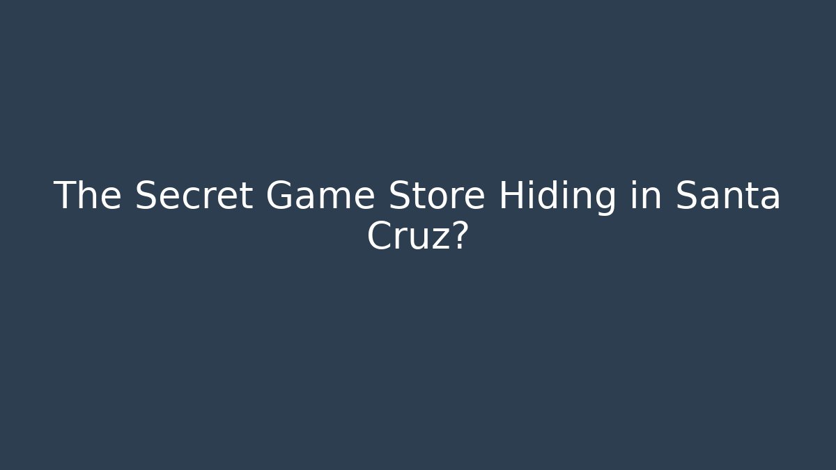 The Secret Game Store Hiding in Santa Cruz?