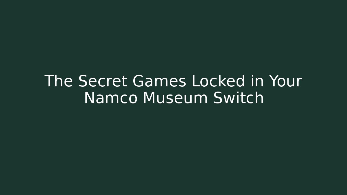 The Secret Games Locked in Your Namco Museum Switch - Critter Realm