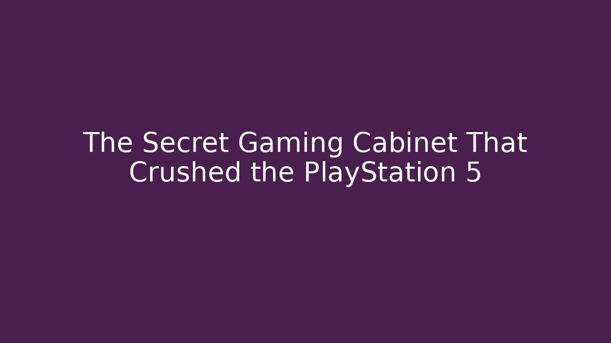 The Secret Gaming Cabinet That Crushed the PlayStation 5