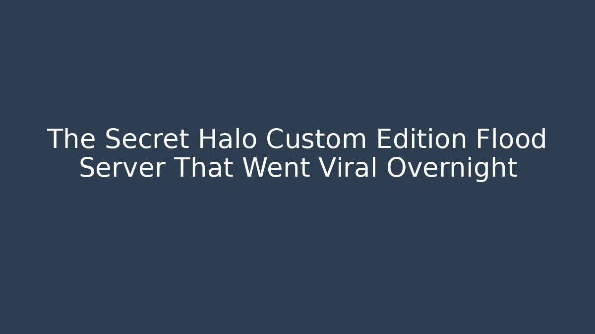The Secret Halo Custom Edition Flood Server That Went Viral Overnight