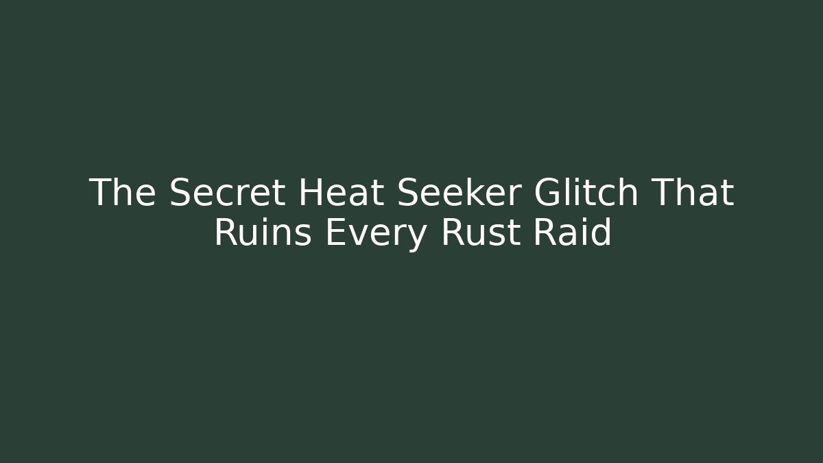 The Secret Heat Seeker Glitch That Ruins Every Rust Raid
