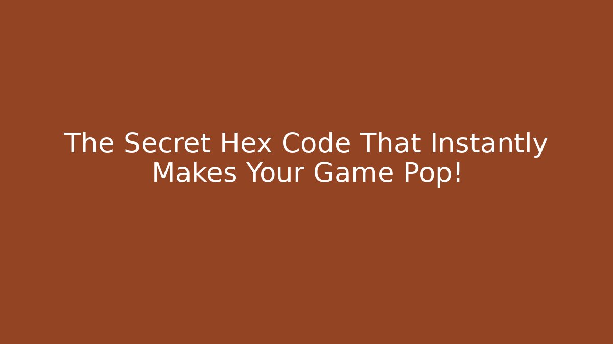 The Secret Hex Code That Instantly Makes Your Game Pop! - Critter Realm