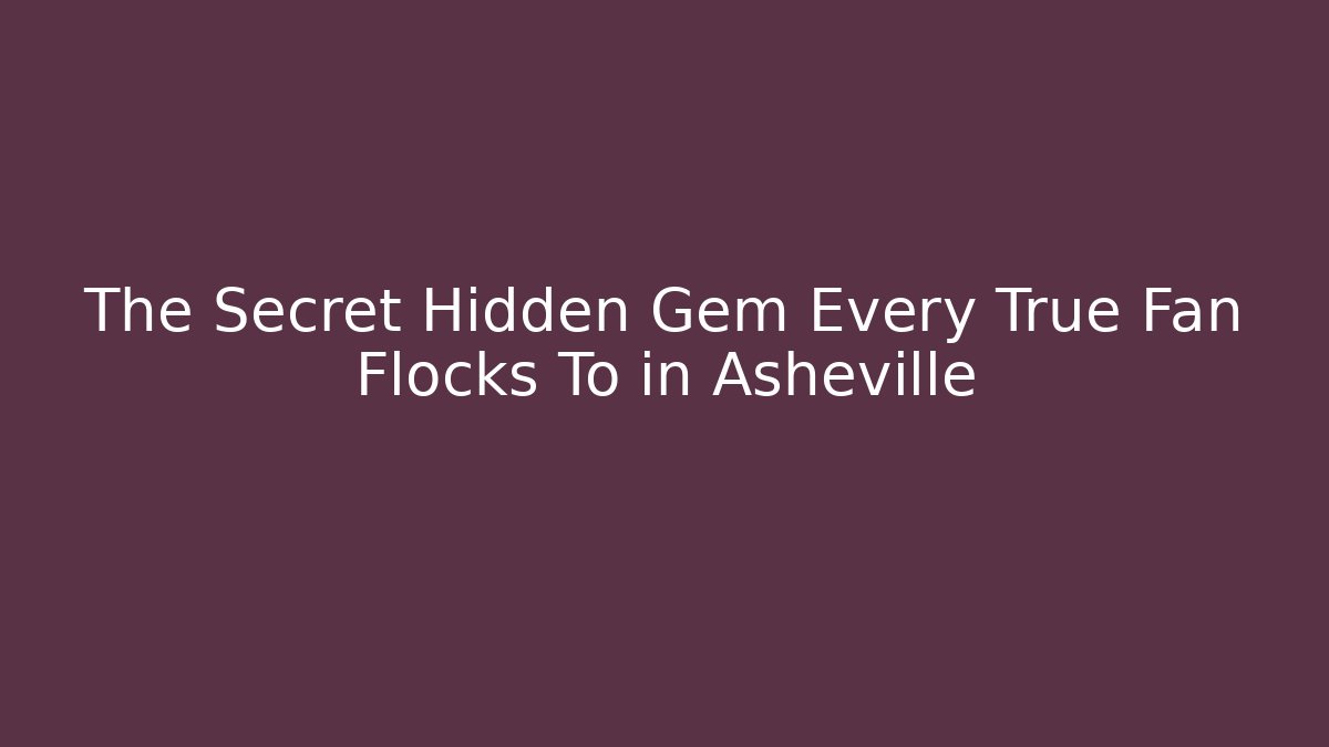 The Secret Hidden Gem Every True Fan Flocks To in Asheville
