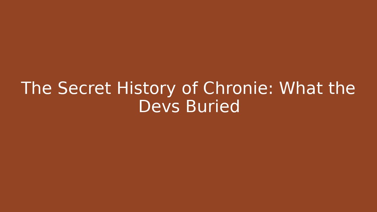 The Secret History of Chronie: What the Devs Buried