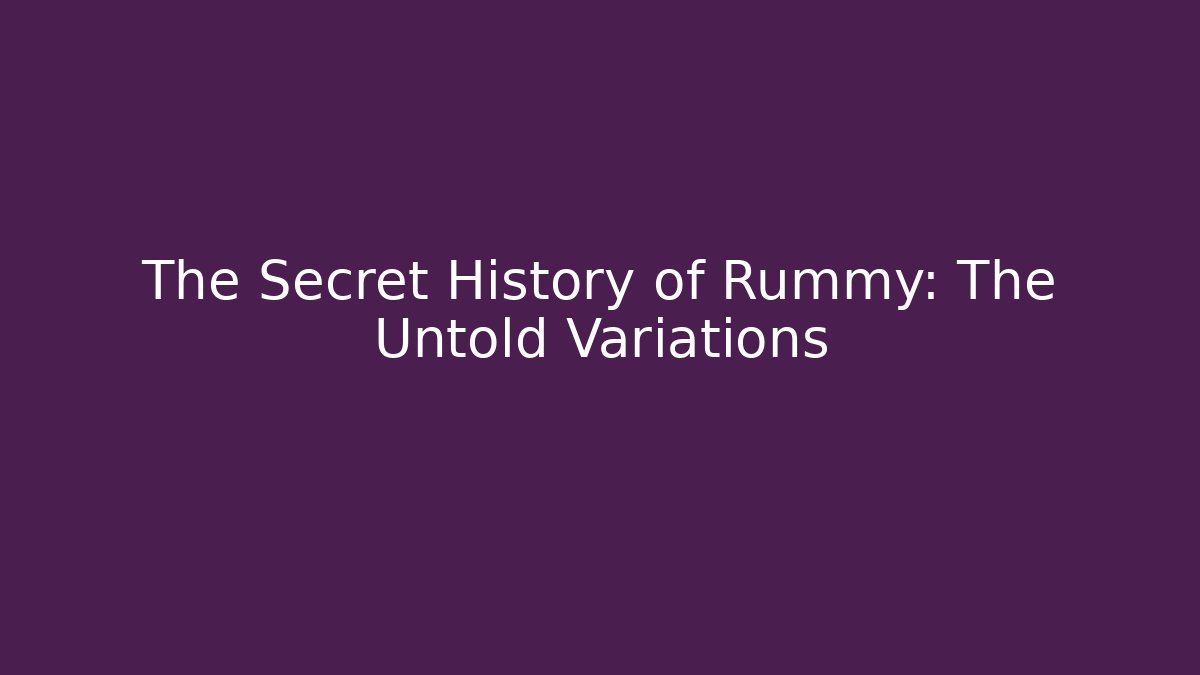 The Secret History of Rummy: The Untold Variations