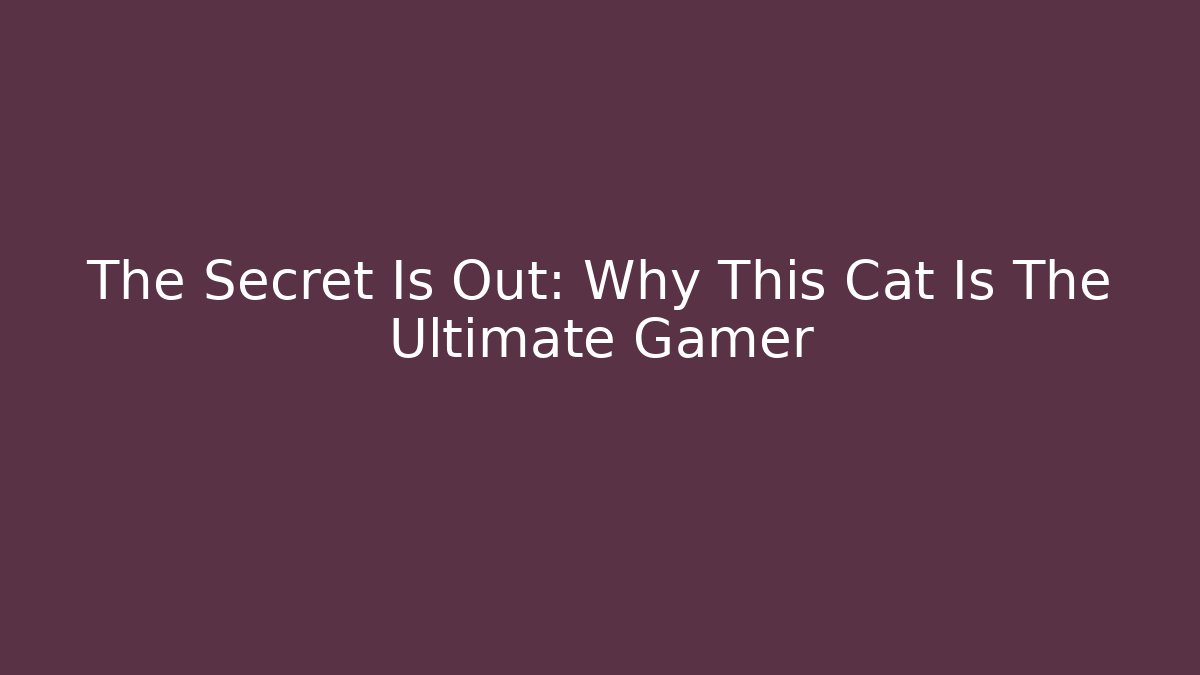 The Secret Is Out: Why This Cat Is The Ultimate Gamer