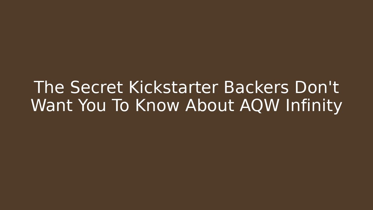 The Secret Kickstarter Backers Don’t Want You To Know About AQW Infinity