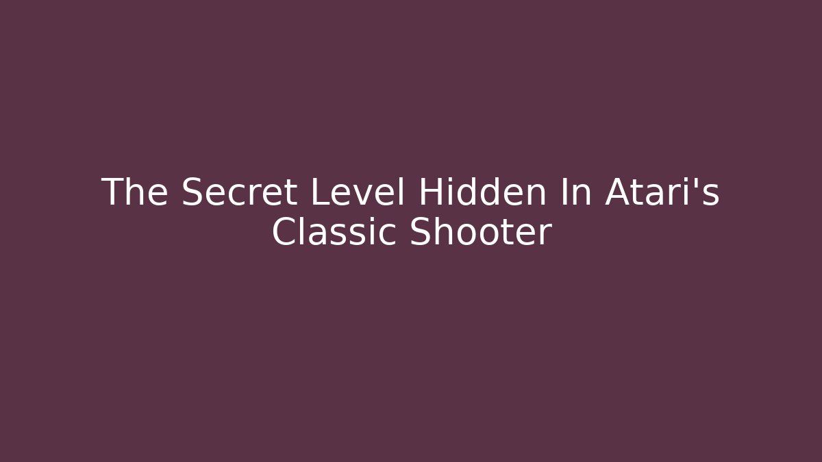 The Secret Level Hidden In Atari's Classic Shooter - Critter Realm