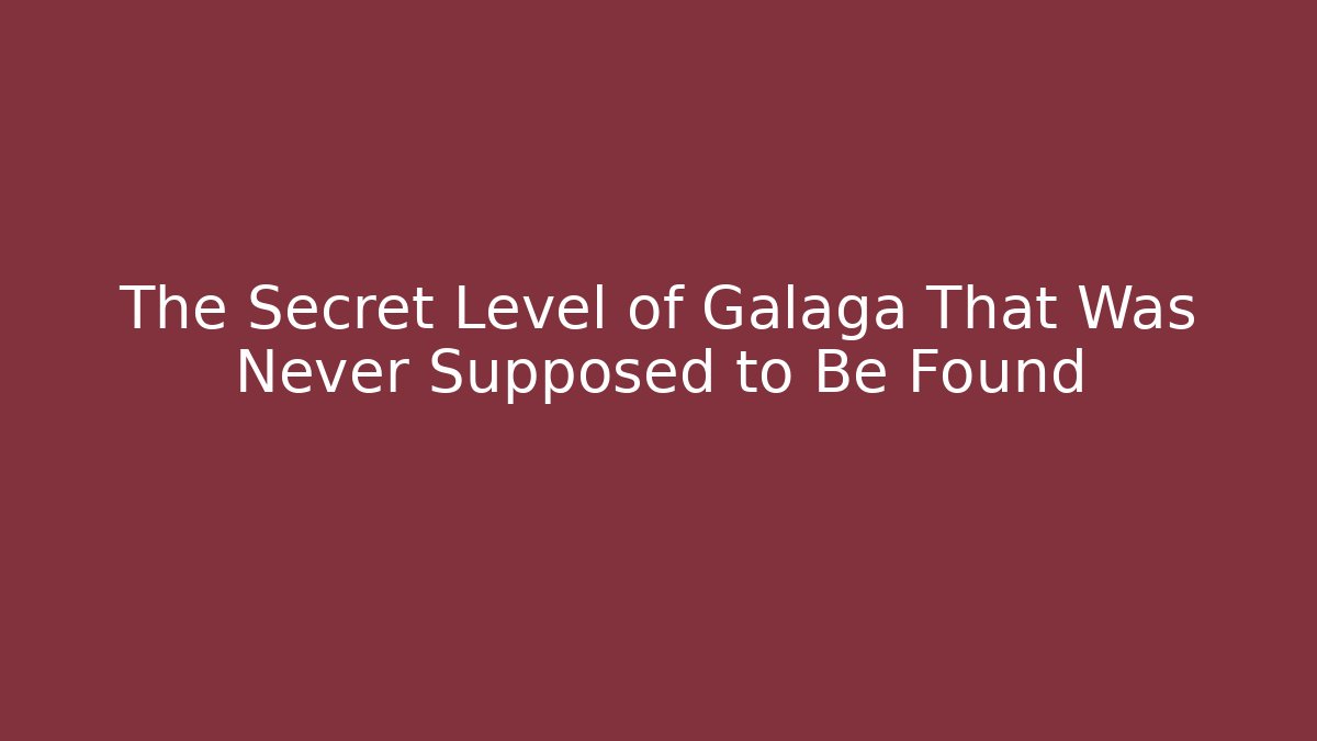 The Secret Level of Galaga That Was Never Supposed to Be Found