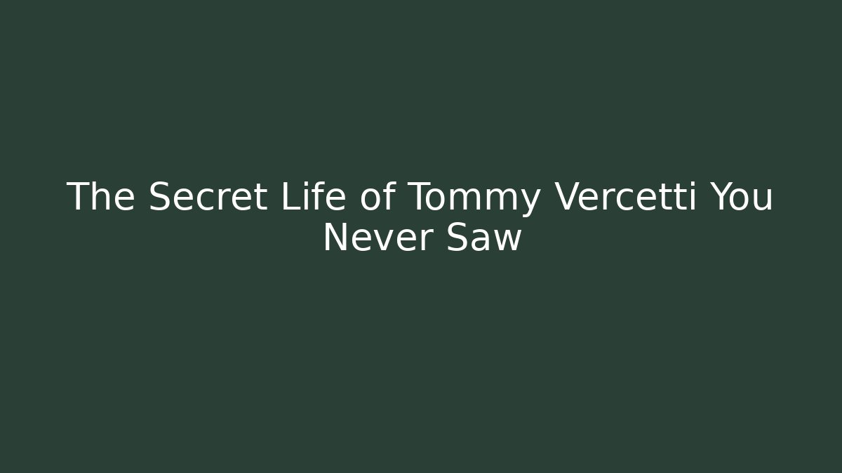 The Secret Life of Tommy Vercetti You Never Saw
