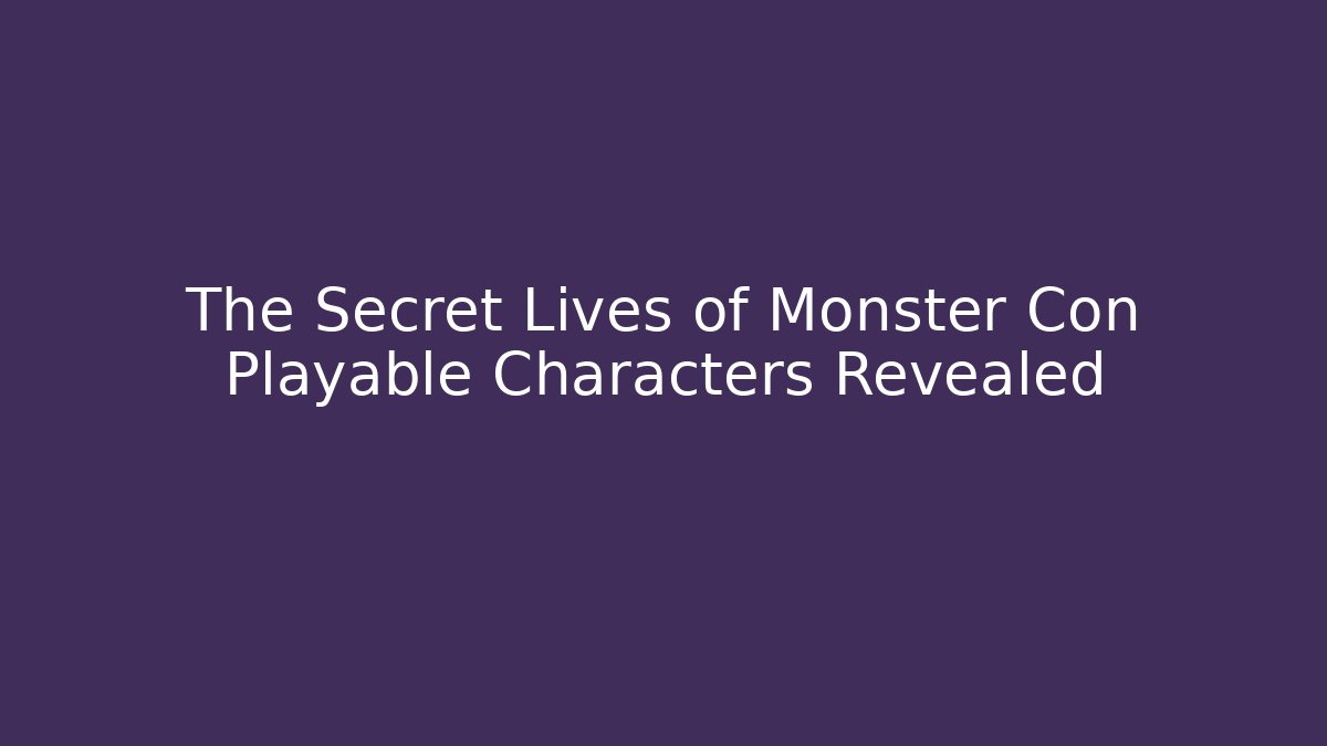 The Secret Lives of Monster Con Playable Characters Revealed