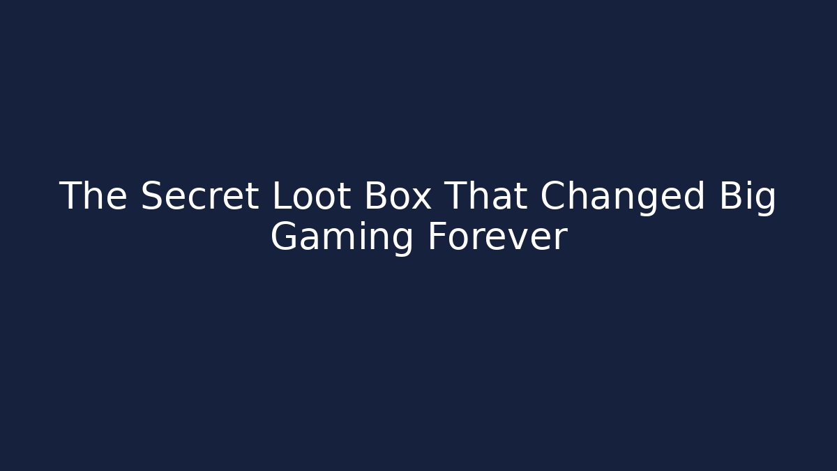 The Secret Loot Box That Changed Big Gaming Forever