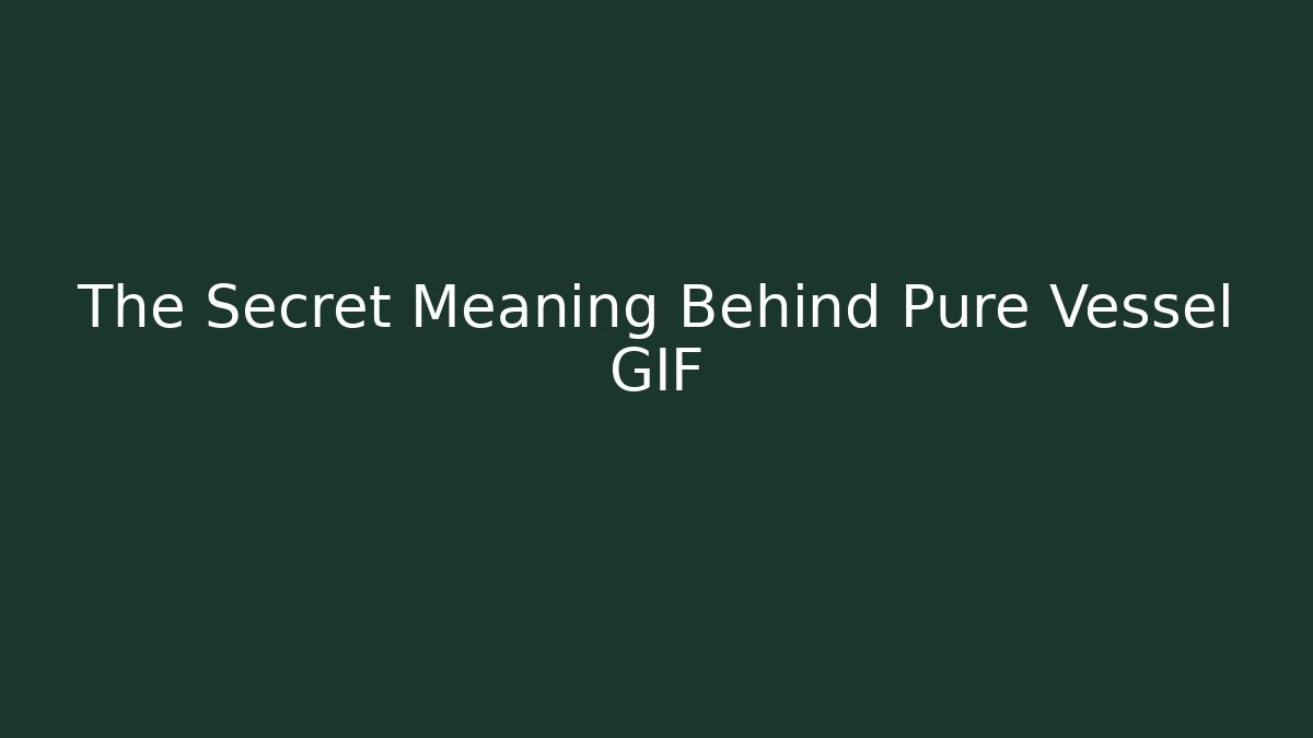 The Secret Meaning Behind Pure Vessel GIF