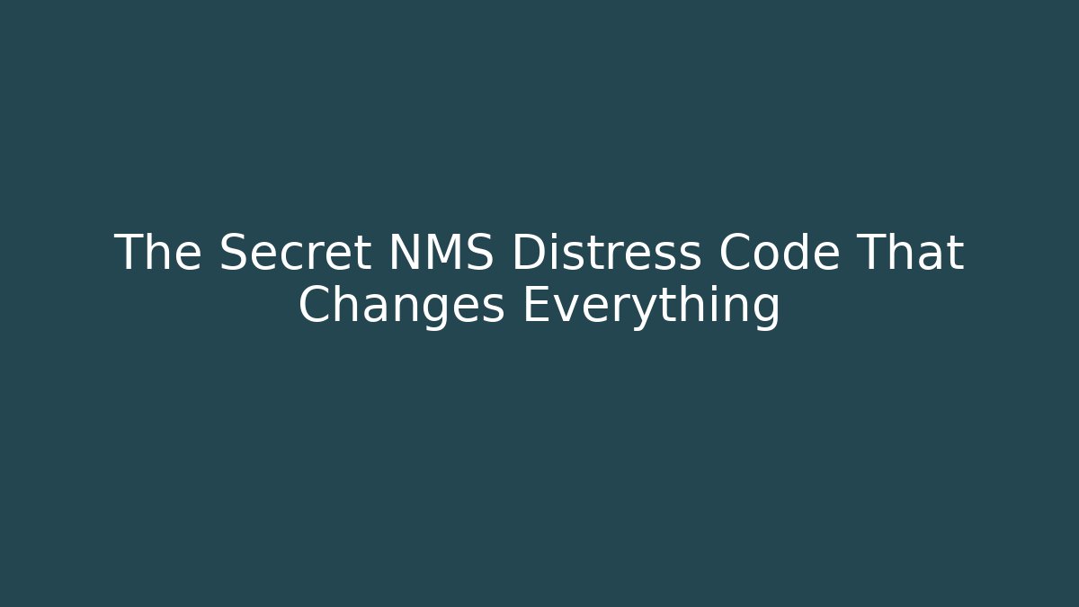 The Secret NMS Distress Code That Changes Everything
