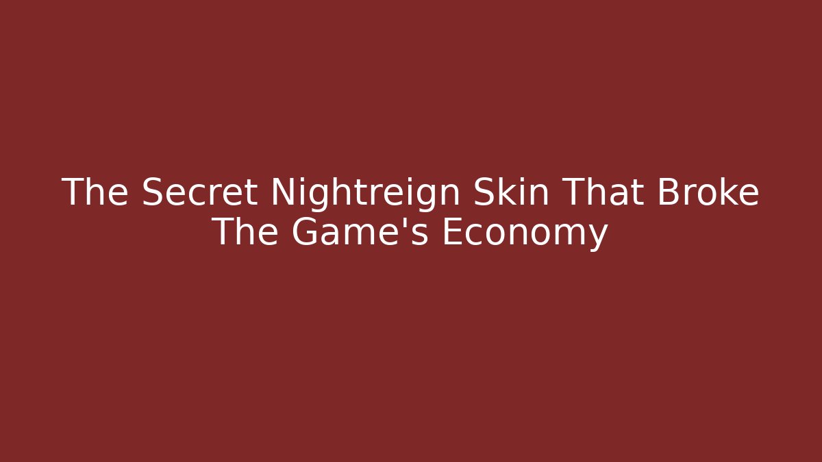 The Secret Nightreign Skin That Broke The Game's Economy