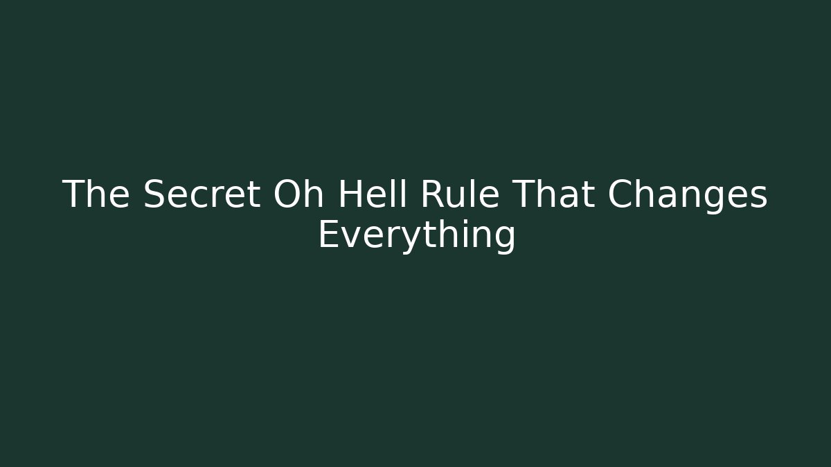 The Secret Oh Hell Rule That Changes Everything