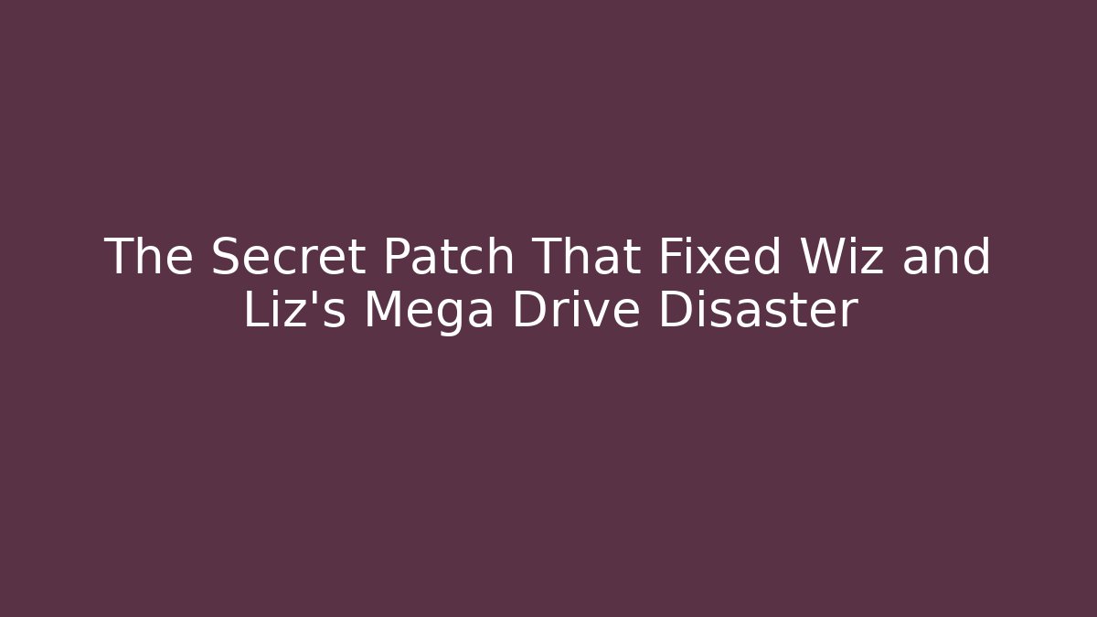The Secret Patch That Fixed Wiz and Liz’s Mega Drive Disaster