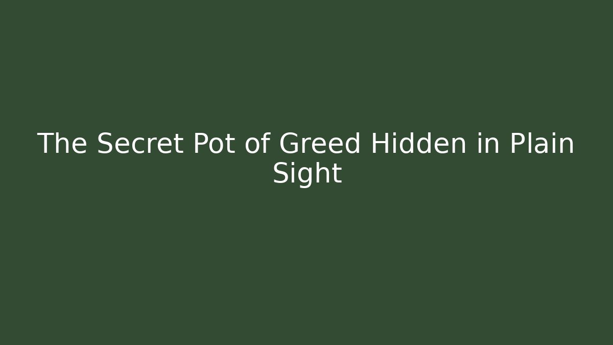 The Secret Pot of Greed Hidden in Plain Sight