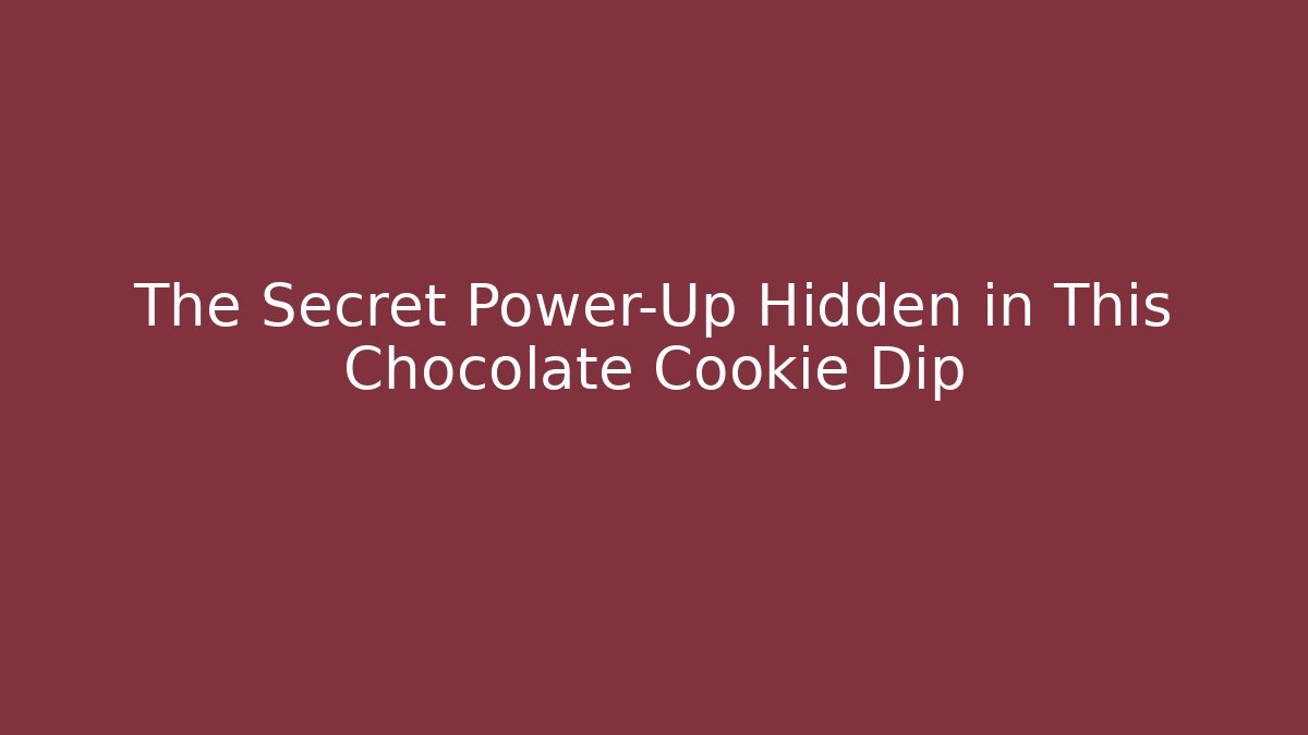 The Secret Power-Up Hidden in This Chocolate Cookie Dip