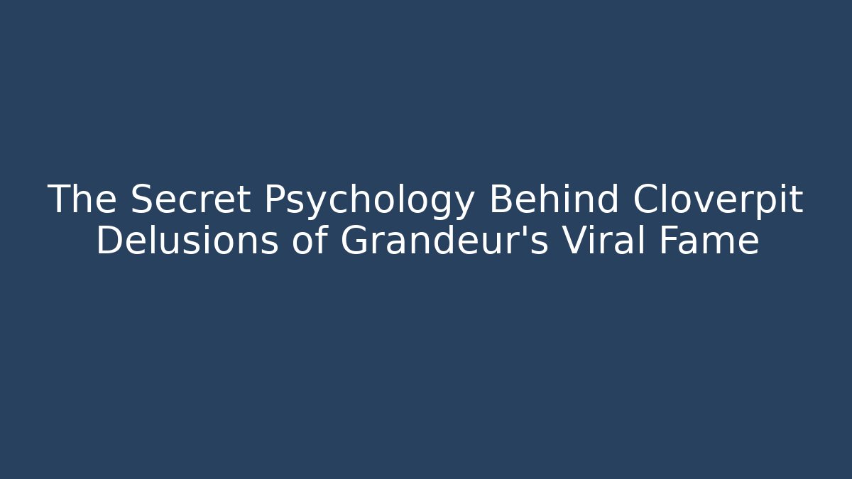 The Secret Psychology Behind Cloverpit Delusions of Grandeur's Viral Fame
