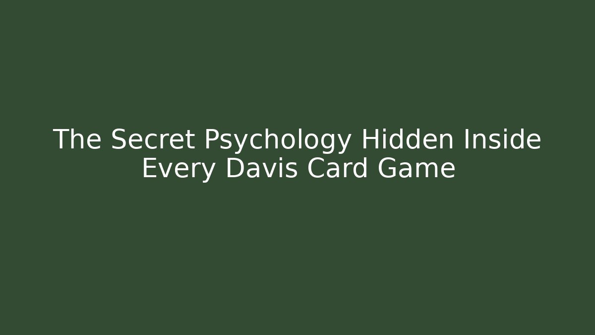 The Secret Psychology Hidden Inside Every Davis Card Game - Critter Realm