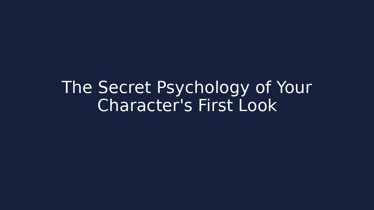 The Secret Psychology of Your Character’s First Look