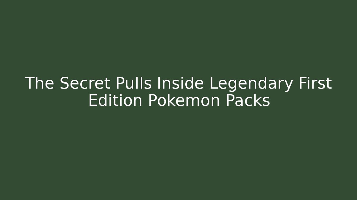 The Secret Pulls Inside Legendary First Edition Pokémon Packs